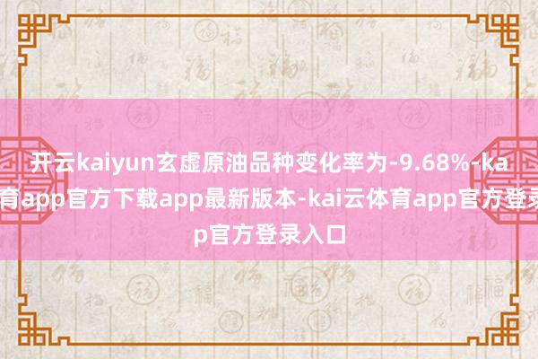 开云kaiyun玄虚原油品种变化率为-9.68%-kai云体育app官方下载app最新版本-kai云体育app官方登录入口