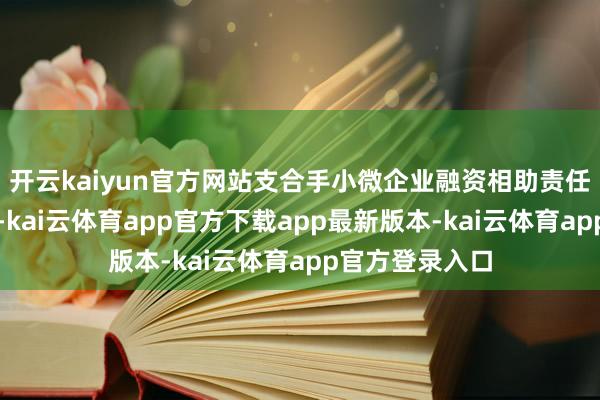 开云kaiyun官方网站支合手小微企业融资相助责任机制启动以来-kai云体育app官方下载app最新版本-kai云体育app官方登录入口