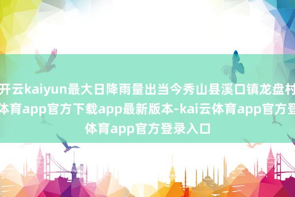 开云kaiyun最大日降雨量出当今秀山县溪口镇龙盘村-kai云体育app官方下载app最新版本-kai云体育app官方登录入口