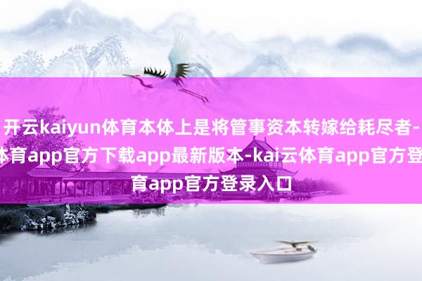 开云kaiyun体育本体上是将管事资本转嫁给耗尽者-kai云体育app官方下载app最新版本-kai云体育app官方登录入口