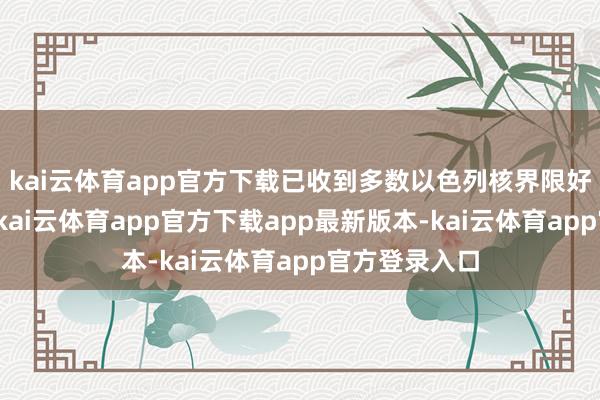kai云体育app官方下载已收到多数以色列核界限好意思妙文献-kai云体育app官方下载app最新版本-kai云体育app官方登录入口