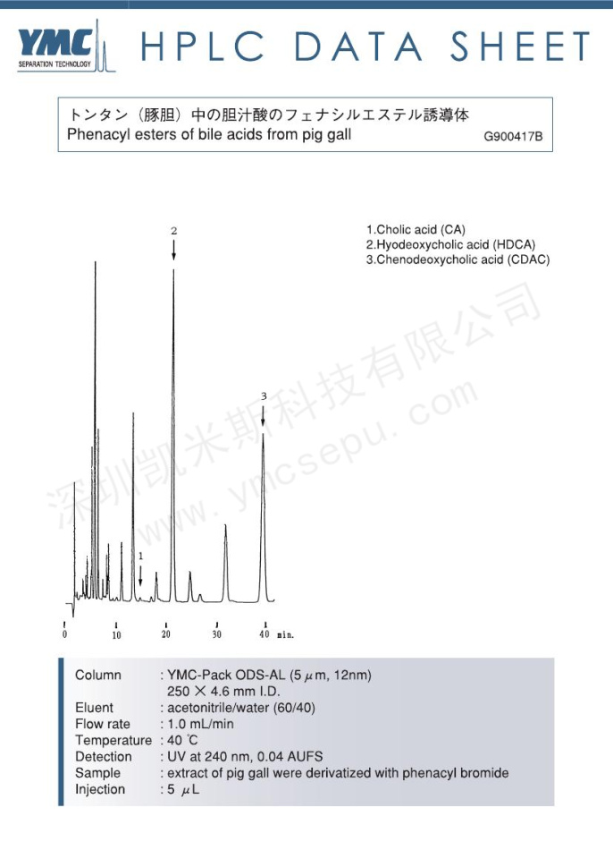 檢測豬膽汁中膽汁酸苯甲酰甲基酯的含量 檢測豬膽汁中膽汁酸苯甲酰甲基酯的含量